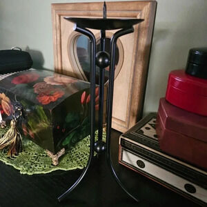 Black Metallic Candle Holder